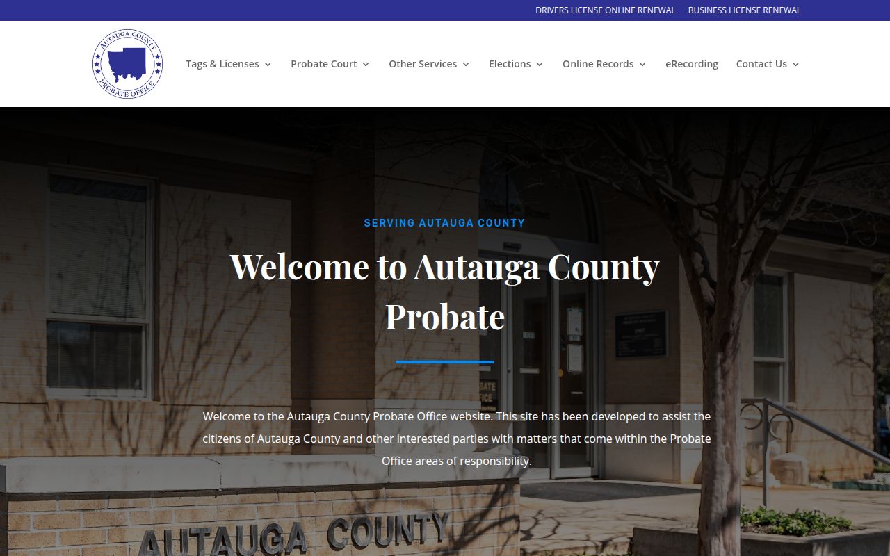 Autauga County Probate Court website for estate documents